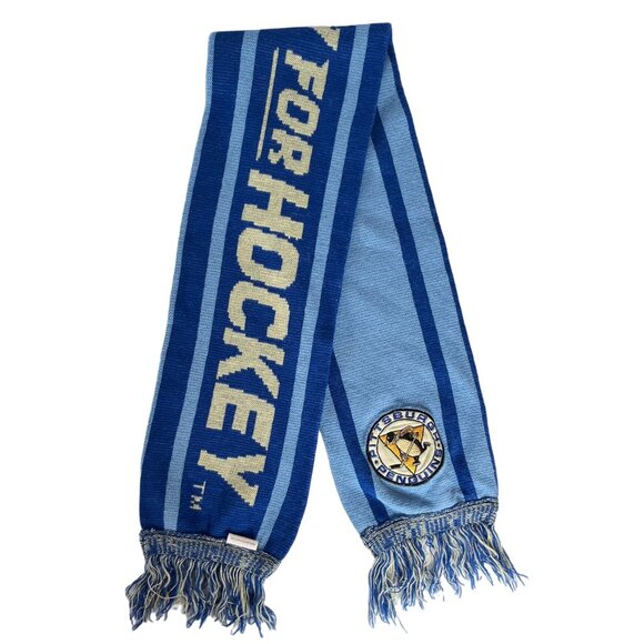 Pittsburgh Penguins A Great Day For Hockey Scarf  Blue Highmark BCBS Knitted - Picture 1 of 8